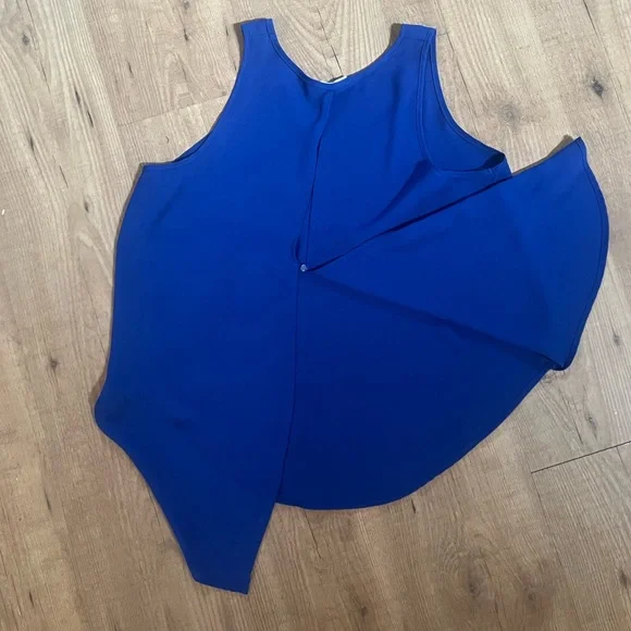 Lush Royal Blue Layered Flowy Tank Top – Size L - Picture 5 of 6
